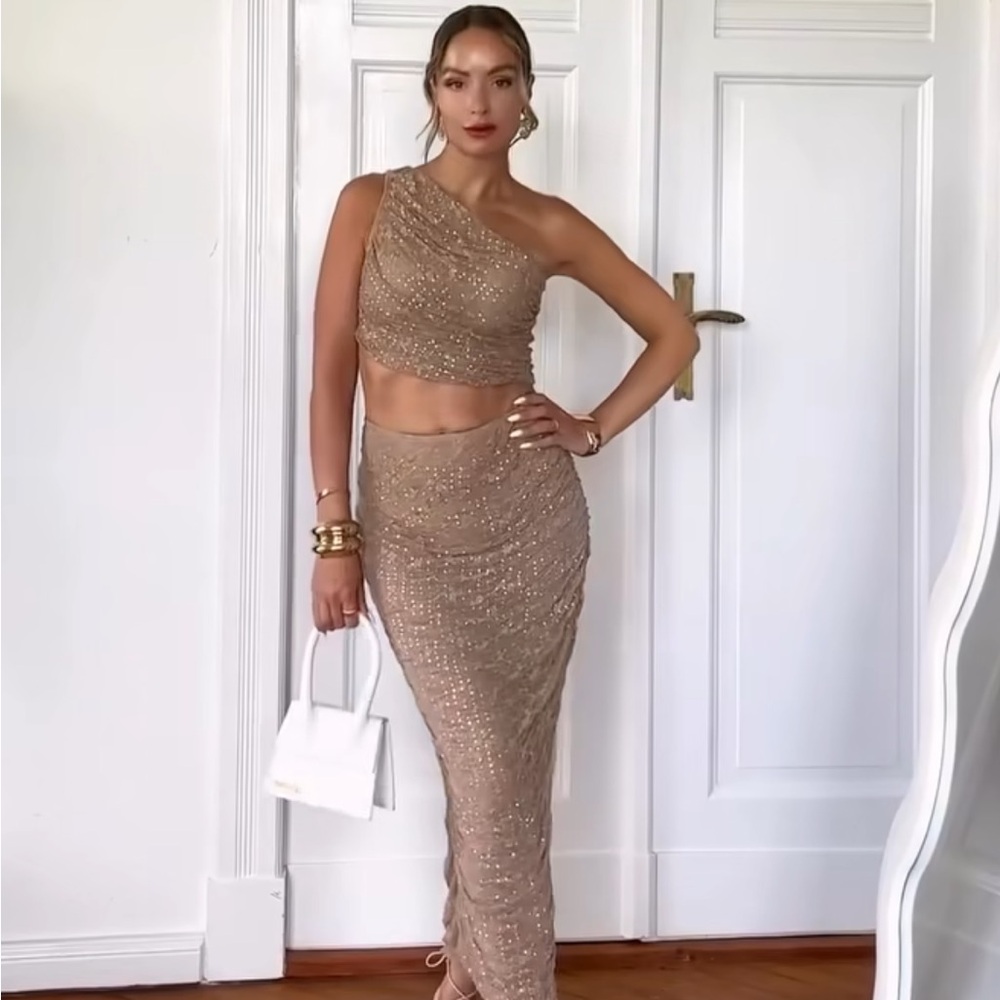 Zara Shiny Lace Co-Ord Set